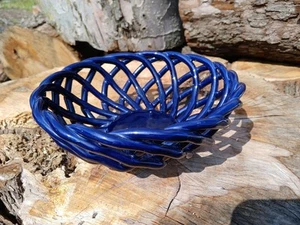 Espana Lifestyle Hot 'N' Cold Mini Korb geflochten Keramik blau Schüssel 7,25" - Bild 1 von 6