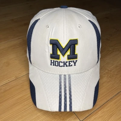 Adidas Climalite Michigan Wolverines Hockey White Flex MEDIUM Stretch Fitted Hat - Image 1 of 4