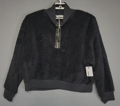 Suéter Sonoma Para Mujer XXL Negro Imitación Piel Sherpa Media Cremallera Acogedor Peluche Nuevo Foto 1 de 4