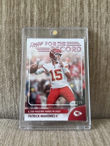 Fútbol Panini Prestige #1 Patrick Mahomes III For The Record 2023 rosa/25 SSP - Imagen 1 de 2