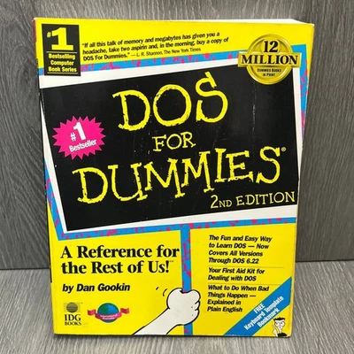 DOS for Dummies 2nd Edition Computer Book Reference Guide Dan Gookin - Image 1 of 4