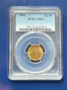 1899 $2.50 Liberty Head Quarter Eagle PCGS MS63 - Picture 1 of 4