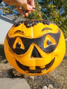De colección Halloween Enmascarado Calabaza Jack O' Linterna Soplado Molde Cubo Bandido - Imagen 1 de 7