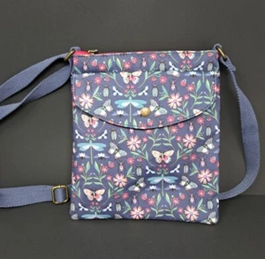 Fat Face Purse Crossbody Bag Butterfly Dragonfly Print Adjustable Strap Fatface - Picture 1 of 23