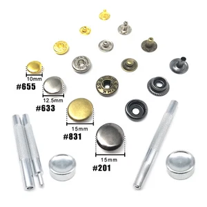 25sets 10/12.5/15mm Clothes Bag Coat Press Fastener Stud Snap Button Popper Tool - Picture 1 of 9