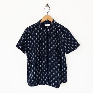 Camisa Chinti and Parker Estampado Piña Talla L 12 14 Negro Blanco Popelina Algodón - Imagen 1 de 24