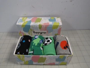 4pk Happypop Boys Novelty Socks Youth Size Medium Soccer Golf Baseball NEW - Picture 1 of 6