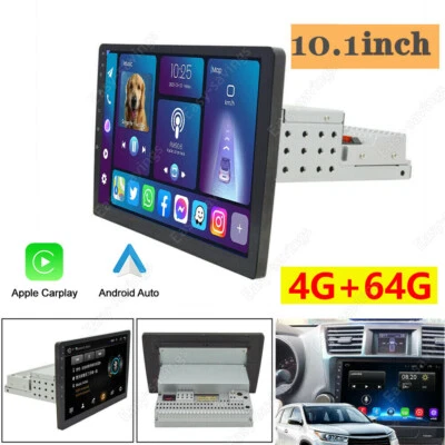 Car Stereo Radio Auto Carplay Android 13 10.1" Single 1Din Touch Screen GPS WIFI - Image 1 of 4