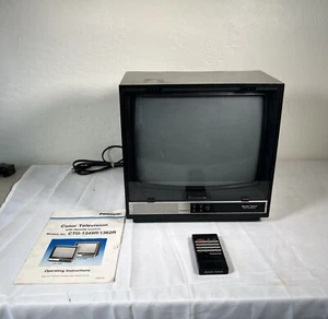 RARE VTG Panasonic CTG-1349R Color Television CRT w/Working Remote Manual - Picture 1 of 12