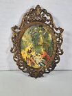 Vintage Small Ornate Brass Mini Metal Frame Victorian Style Italy
