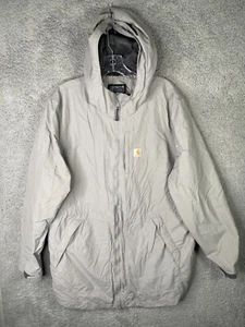 Chaqueta Abrigo Carhartt Rain Defender Mujer 2XL Gris Cremallera Completa Con Capucha Ligera - Imagen 1 de 15