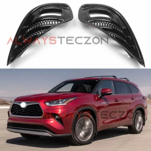 Gloss Black Front Bumper Fog Light Cover Trim For Toyota Highlander 2020-2022 - Picture 1 of 4