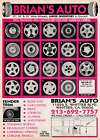 1990 Brians Auto Wheels Rim Whittier BLVD California VTG Lowrider Print Ad 8x11"