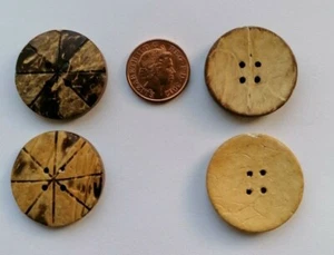 NATURAL & GENUINE PATTERN COCONUT CRAFT SEWING CARD BUTTONS - UK SELLER - BT035 - Picture 1 of 1