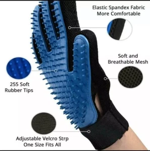 New Pet Dog Cat Grooming Deshedding Brush Fur Remover Wash Comb Glove - Foto 1 di 2