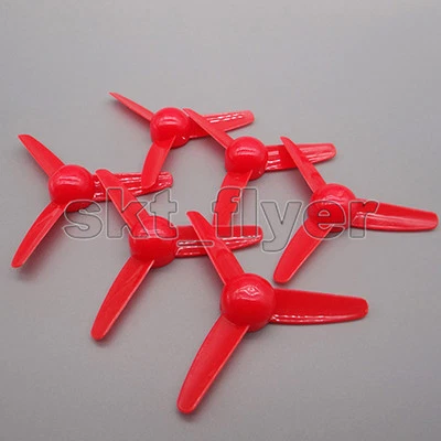 10pcs Three-bladed Red 80*2mm Propeller Air Fan Aircraft Model Helicopters HM - Image 1 of 4