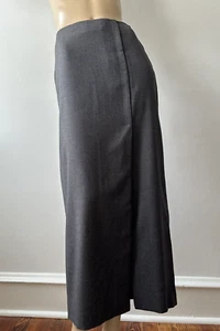 NWT ZANELLA  GRAY WOOL LONG SIDE SLIT FULL LENGTH  PENCIL STYLE SKIRT SIZE 6 - Picture 1 of 12