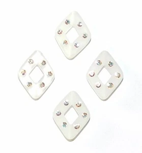 APL256 Crystal AB Swarovski Crystal & White Resin 17mm Diamond Donut Beads - Picture 1 of 1