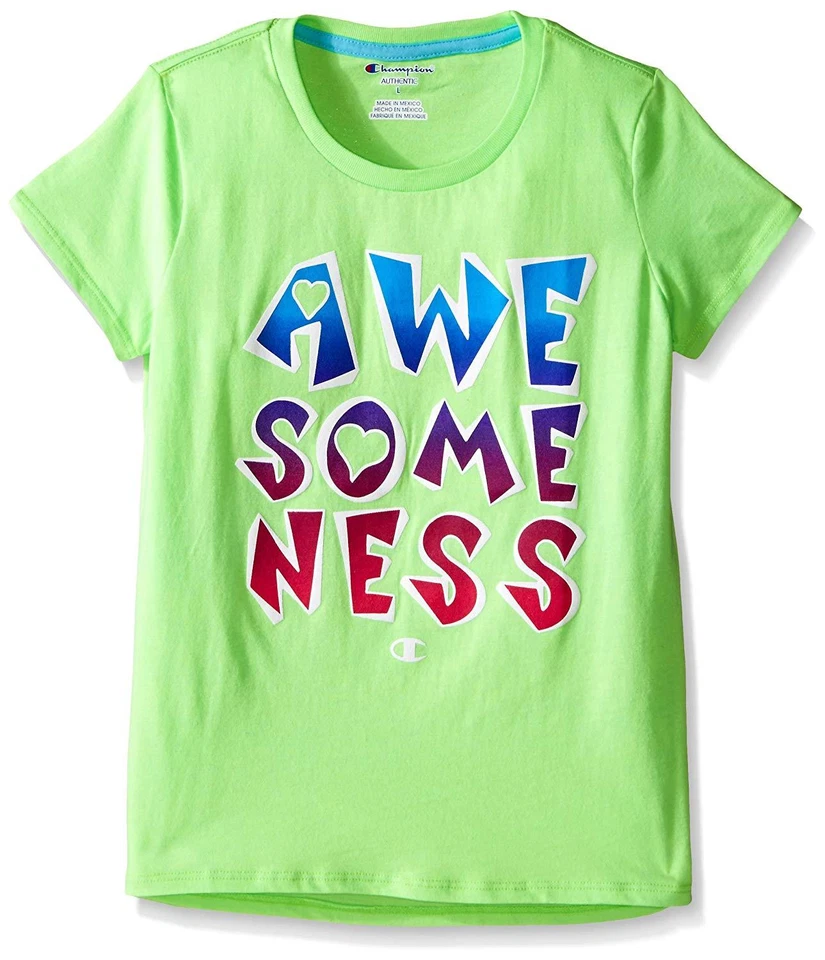 Champion Girls' awesomness Graphic Ss Tee, Green Gecko, Large - Image 1 of 1