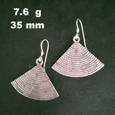 FINE SILVER EARRINGS 925 STERLING CRAFT Dangle 7g Charms Vintage Tribal 23237 - Image 1 of 4