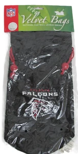Bolso bolsa de tela con cordón de terciopelo bordado Atlanta Falcons negro nuevo - Imagen 1 de 8