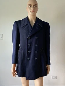 Vintage 1968 Chicago Polizei Marineblau Erbsenmantel Jacke Pfau 1960er Herren 40 R - Bild 1 von 13