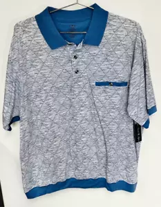 Polo Shirt Uomo Vintage David Taylor Collection blu diamante nuova con etichette S - Foto 1 di 8