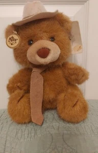 Russ Vintage Cowboy Bär Plüsch Kuscheltier Stofftier Haustier mit Original Etikett - Bild 1 von 16