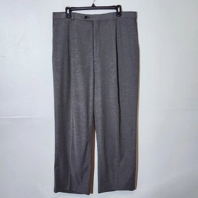 Pantalones Armani Collezioni Para Hombre 32x29 Gris Lana Vestido Pantalones Texturizados Italia Elegante Foto 1 de 4