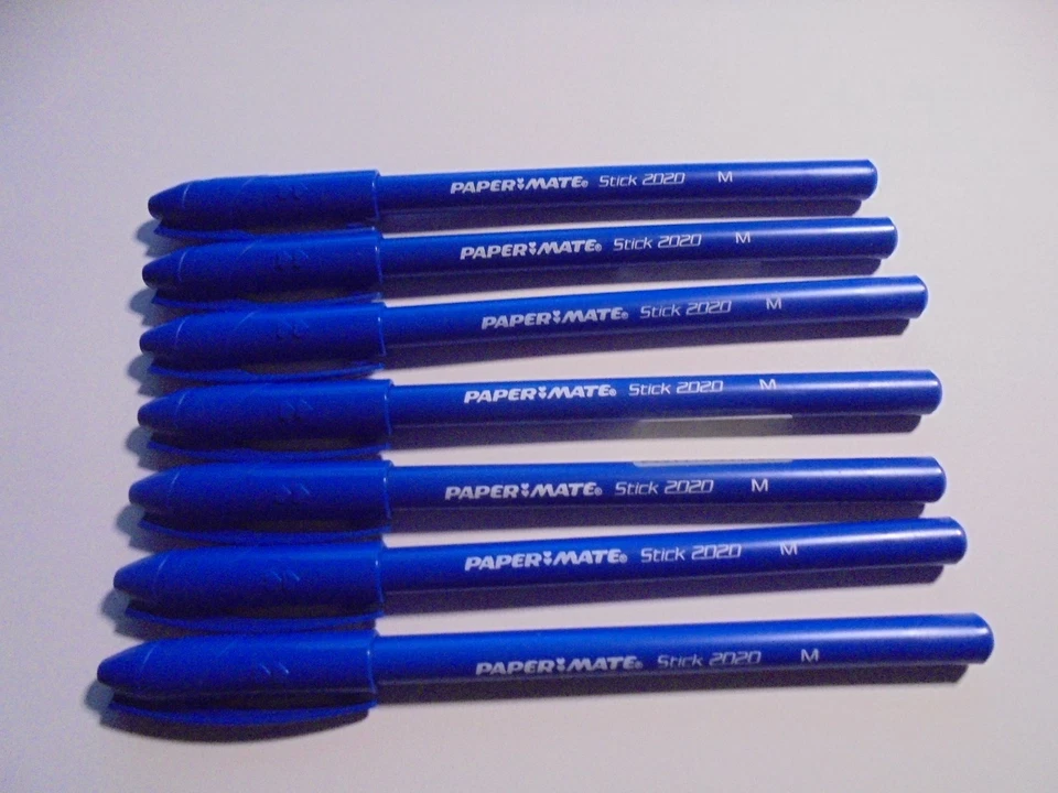 7 Stück PAPER MATE Kugelschreiber (Stick 2020 M)  blau  Text lesen !!!! - Bild 1 von 1