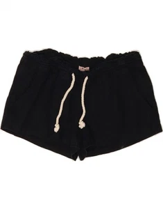 ROXY Womens Hot Pants Medium W32 Navy Blue Linen BP05 - Picture 1 of 3