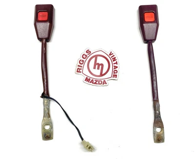 Mazda Rx7 FC S4 S5 1986 - 1991 Burgandy Seat Belt Buckles Clips - Image 1 of 2