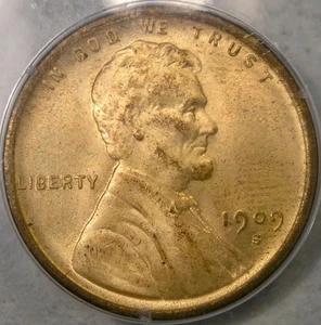 1909 S LINCOLN WHEAT CENT/PENNY BEAUTIFUL SCARCE SEMI KEY OGH RATL PCGS MS 65 RD - Picture 1 of 5