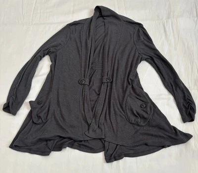 Womens Love By Design Gray Cardigan Thin Sweater Throw Over Blouse Size Medium M - Image 1 of 4