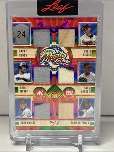 2025 LEAF SEASONS IN THE SUN 12 PLAYER RELIC (BONDS/MADDUX/GRIFFEY JR/RIPKEN JR) - Picture 1 of 12