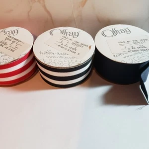 Menge 3 Teilspulen Ripsband 1 1/2 Zoll breit weniger als 9 Fuß lang - Bild 1 von 11