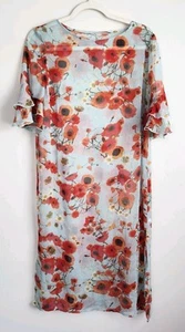 Vestido vintage años 90 Y2k moody floral transparente midi satinado aberturas medianas - Imagen 1 de 7