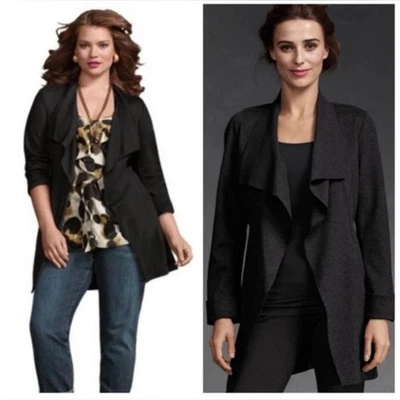 Cabi 956 Jacket Cardigan Take Charge Wrap Open Front Waterfall Black Size Small - Image 1 of 4