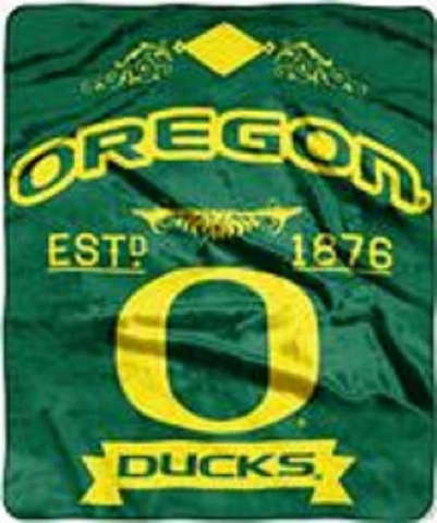 Oregon Ducks 50" by 60" Plush Raschel Throw Blanket - NCAA Cover
