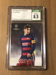 Lionel Messi Blue Parallel 2015 Topps UEFA CL Showcase Base Card #1 CSG 8.5 - Picture 1 of 6