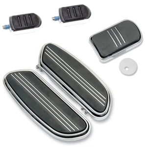 Kit de controles de piso estilo StreamLiner cromado para pasajeros 1997 y superior Harley Touring - Imagen 1 de 2