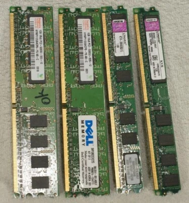 4GB 4x 1GB PC2-5700 DDR2 Desktop Memory RAM Non-ECC, working Exc+  - Image 1 of 4