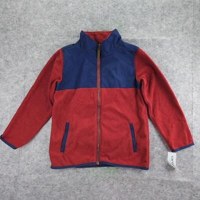 Carter's Kid Boy Zip-Up Fleece Jacket Size 4, 7 Navy Blue/ Maroon NWT - Image 1 of 4