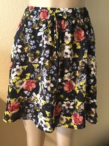 BANANA REPUBLIC VALERIE MINI FLORAL SKIRT DRAWSTRING ADJUSTABLE W/Pockets SZ. S - Picture 1 of 10