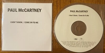 Paul Mccartney I Don'T Know + Komm Schon To Me 2019 UK Capitol Promo CD Beatles - Bild 1 von 4