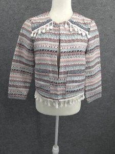 Jack by BB Dakota Blazer Jacket Womens Small Open Front Pockets Multicolor Aztec - Picture 1 of 19