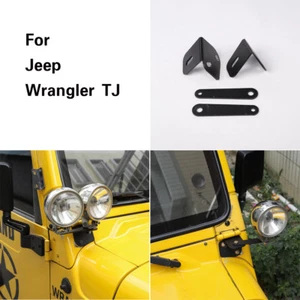 Fit 1997-2006 Jeep Wrangler TJ LED Light Windshield A-Pillar Mount Brackets Kits - Picture 1 of 12