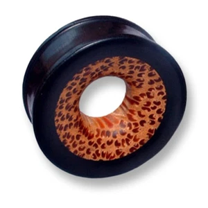 Paar 8mm - 25mm Holz Wood Double Flared Flesh Tunnel Ear Plug Ohr Piercing 165 - Bild 1 von 1