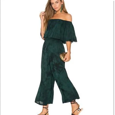 Blue Life Pandora Tie dye Green Off Shoulder Resort Wear Jumpsuit - Image 1 of 4