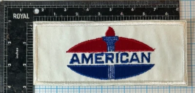 VINTAGE AMERICAN AMOCO GAS GASOLINE ADVERTISING SOUVENIR 6.75" SEW ON PATCH - Image 1 of 4
